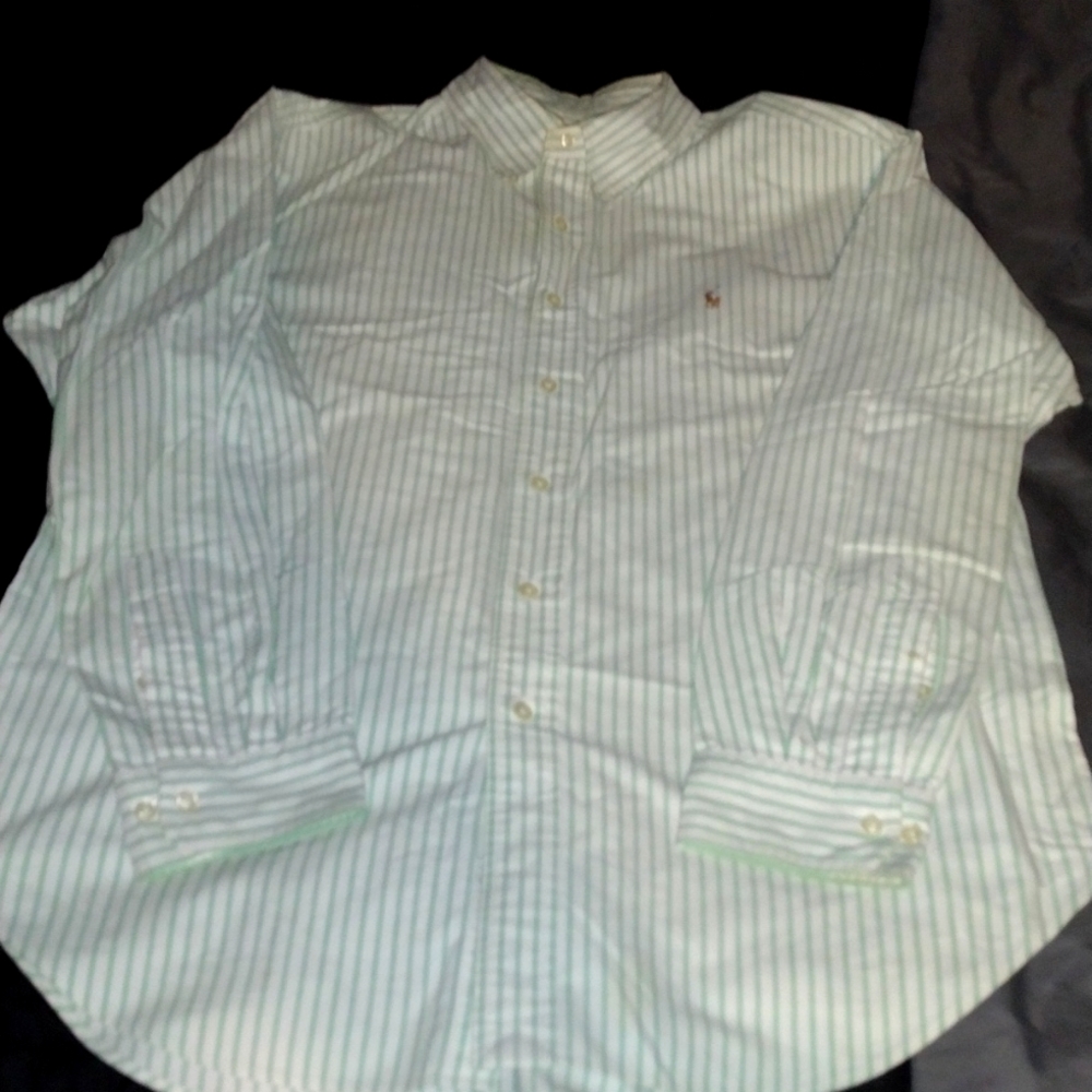 Polo Ralph Lauren button down mint green pinstripe